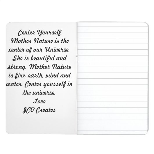 Midden uzelf journal (Binnenkant Voorzijde)