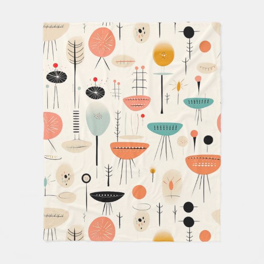 midden van de eeuw fleece deken (Voorkant)