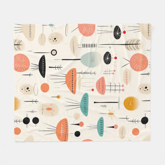 midden van de eeuw fleece deken (Voorkant (Horizontaal))