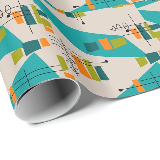 Midden van de eeuw Moderne Abstracte #55 Cadeaupapier (Rol Hoek)