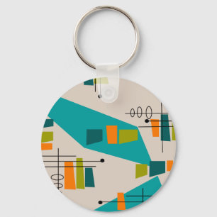 Midden van de eeuw Moderne Abstracte #55 Sleutelhanger