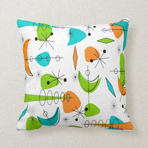 Midden van de eeuw Moderne Geïnspireerde Atoom#77 Kussen