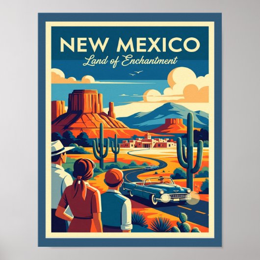 Midden van de eeuw New Mexico Poster (Voorkant)