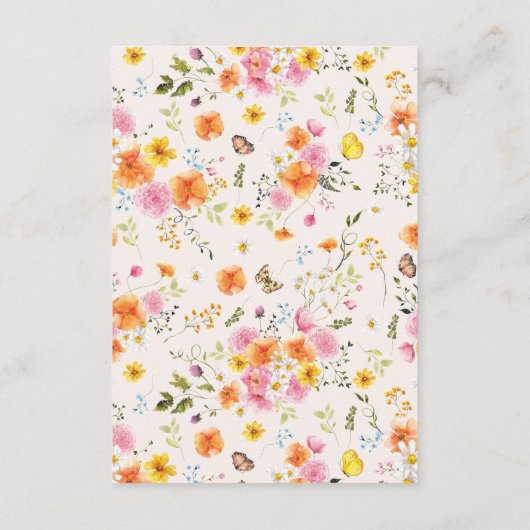 midden van de zomer | Romantische Herfst Bloemen T Informatiekaartje (Achterkant)