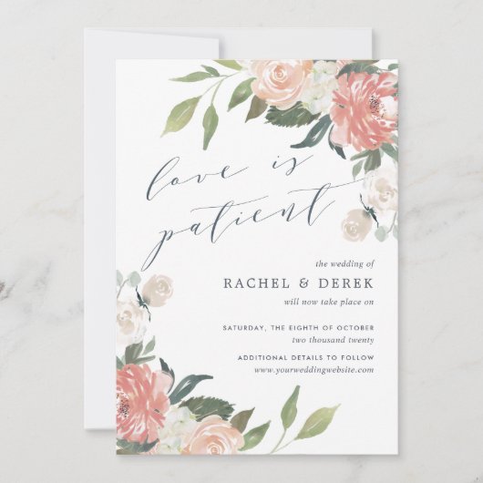 midden van de zomer | Waterverf Bloemen Huwelijk U Kaart (Voorkant)