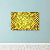 Midden van de zonnebloem (Helianthus annuus) Canvas Afdruk (Insitu (Houten vloer))