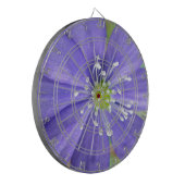 Midden van een blauwe bloem met witte stempels dartbord (Voorkant Links)