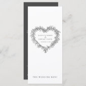 Midden van het borstbeen donkergrijs witte trouwme menu (Voorkant / Achterkant)