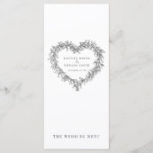 Midden van het borstbeen donkergrijs witte trouwme menu (Voorkant)