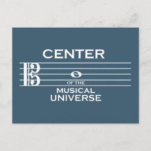 Midden van het muzikale universum Alto Clef Blue Briefkaart