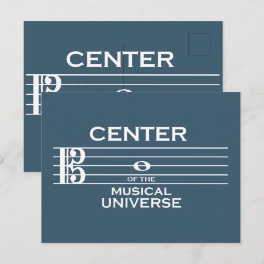 Midden van het muzikale universum Alto Clef Blue Briefkaart (Voorkant / Achterkant)