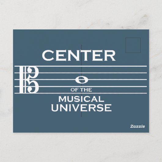 Midden van het muzikale universum Alto Clef Blue Briefkaart (Achterkant)