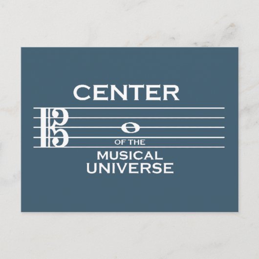 Midden van het muzikale universum Alto Clef Blue Briefkaart (Voorkant)