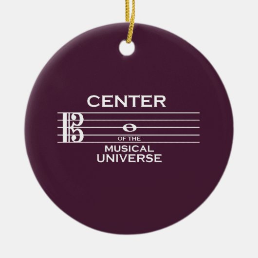 Midden van het muzikale universum Alto Clef Plum Keramisch Ornament (Voorkant)
