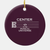 Midden van het muzikale universum Alto Clef Plum Keramisch Ornament (Achterkant)
