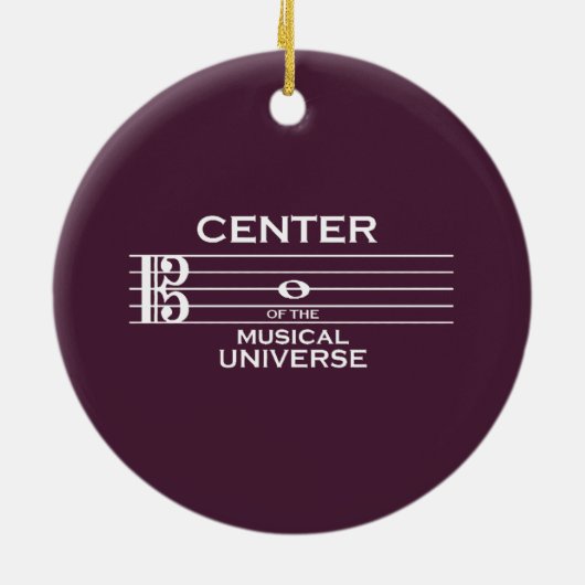 Midden van het muzikale universum Alto Clef Plum Keramisch Ornament (Achterkant)