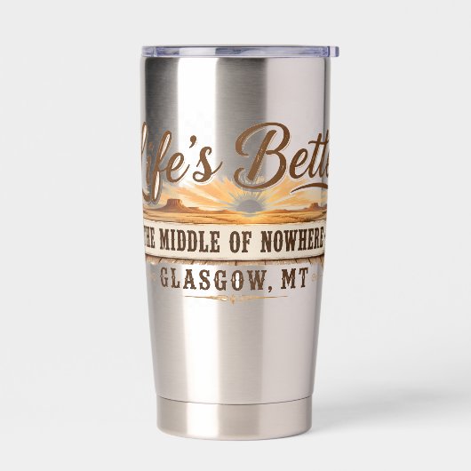 Midden van Nergens Glasgow Montana Geïsoleerde Drinkbeker (Links)