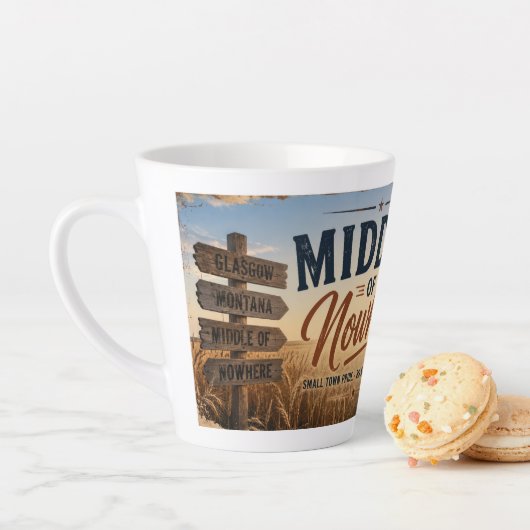 Midden van Nergens Glasgow Montana Latte Mok (In situ)