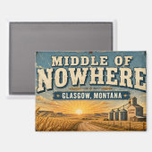 Midden van Niets Glasgow Montana Prairie Magneet (Voorkant / Achterkant)