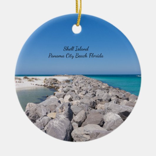 Midden van Shell Island Jetty Circle Ornament (Voorkant)