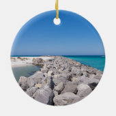 Midden van Shell Island Jetty Circle Ornament (Achterkant)