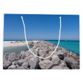 Midden van Shell Island Jetty Gift Bag Groot Cadeauzakje (Achterkant)