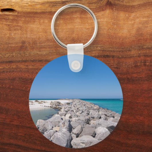 Midden van Shell Island Jetty Sleutelhanger (Achterkant)