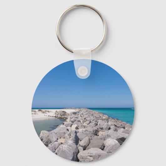 Midden van Shell Island Jetty Sleutelhanger (Achterkant)