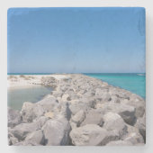 Midden van Shell Island Jetty Stone Onderzetter (Voorkant)