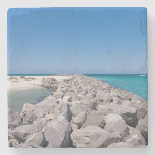 Midden van Shell Island Jetty Stone Onderzetter (Voorkant)