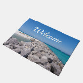 Midden van Shell Island Jetty Welkom Deurmat (Schuin)