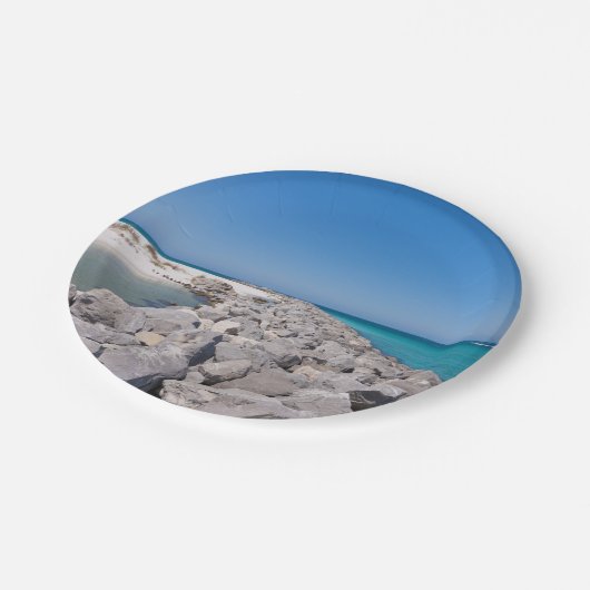 Midden van Shell Island steiger papier Borden Papieren Bordje (Gekanteld)