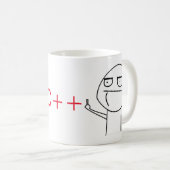 Midden-vingers C++ Coffee-Mok van programmeurs Koffiemok (Voorkant rechts)