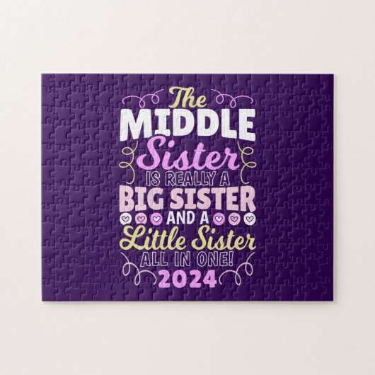 Midden Zus 2024 - een groot en klein zusje Legpuzzel (Horizontaal)