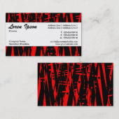 Middenband 039 - Abstract rood en zwart Visitekaartje (Voorkant / Achterkant)