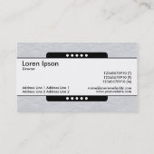 Middenband 5 Spots - lichte grijze papierstructuur Visitekaartje (Achterkant)