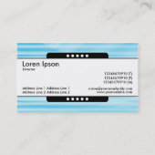 Middenband 5 vlekken - gegolfd blauw visitekaartje (Achterkant)