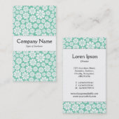 Middenband - 8 petals - wit op lichtgroen visitekaartje (Voorkant / Achterkant)