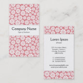 Middenband - 8 petals - wit op roze visitekaartje (Voorkant / Achterkant)