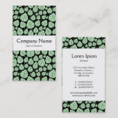 Middenband - bladeren - Ghost Green op zwart Visitekaartje (Voorkant / Achterkant)