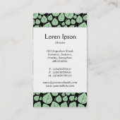 Middenband - bladeren - Ghost Green op zwart Visitekaartje (Achterkant)
