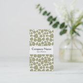 Middenband - bladeren - Khaki over wit Visitekaartje (Staand voorkant)