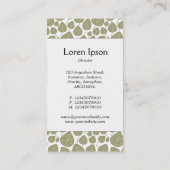 Middenband - bladeren - Khaki over wit Visitekaartje (Achterkant)