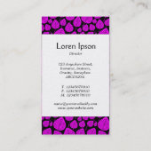 Middenband - bladeren - magenta op zwart (goud) visitekaartje (Achterkant)