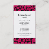 Middenband - bladeren - neonrood op zwart visitekaartje (Achterkant)