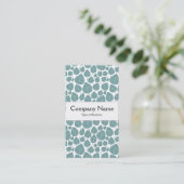 Middenband - bladeren - oceaangroen op wit visitekaartje (Staand voorkant)