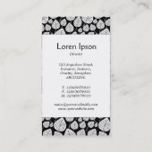 Middenband - bladeren - wit op zwart visitekaartje (Achterkant)