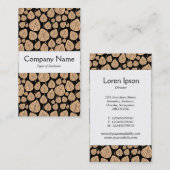 Middenband - bladeren - Zand op zwart Visitekaartje (Voorkant / Achterkant)