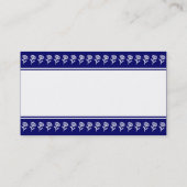 Middenband (bloemrand) - donkerblauw visitekaartje (Achterkant)