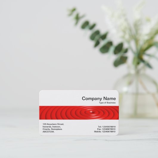 Middenband - Concentrische ringen - Rood Visitekaartje (Staand voorkant)